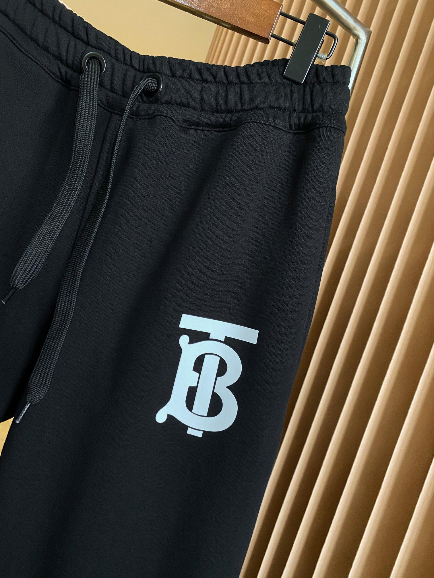 Штаны Burberry Frontside Big White Logo BT "Black" фото № 6