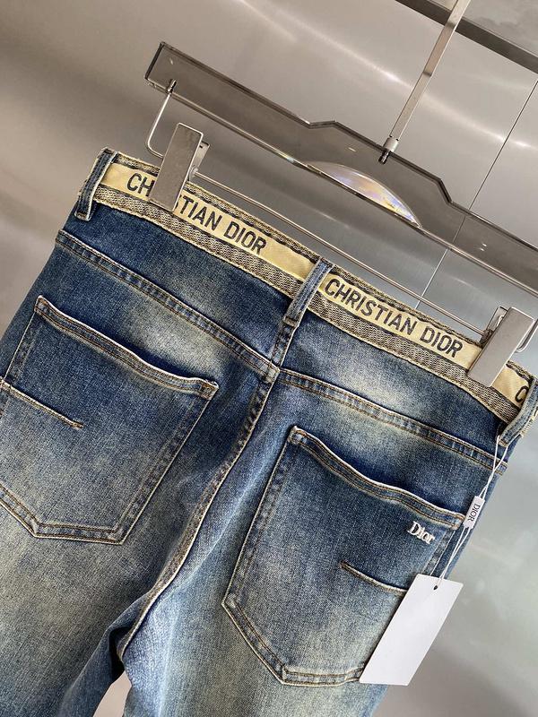 Джинсы Christian Dior Blue Logo On Strap "Blue" фото № 7