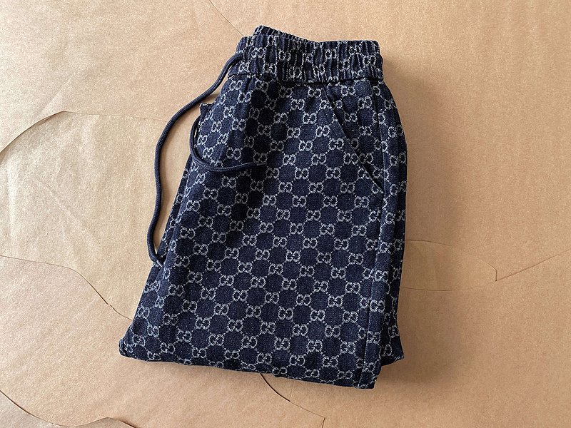 Штаны Gucci Monogamous Print "Blue/Black" фото № 3