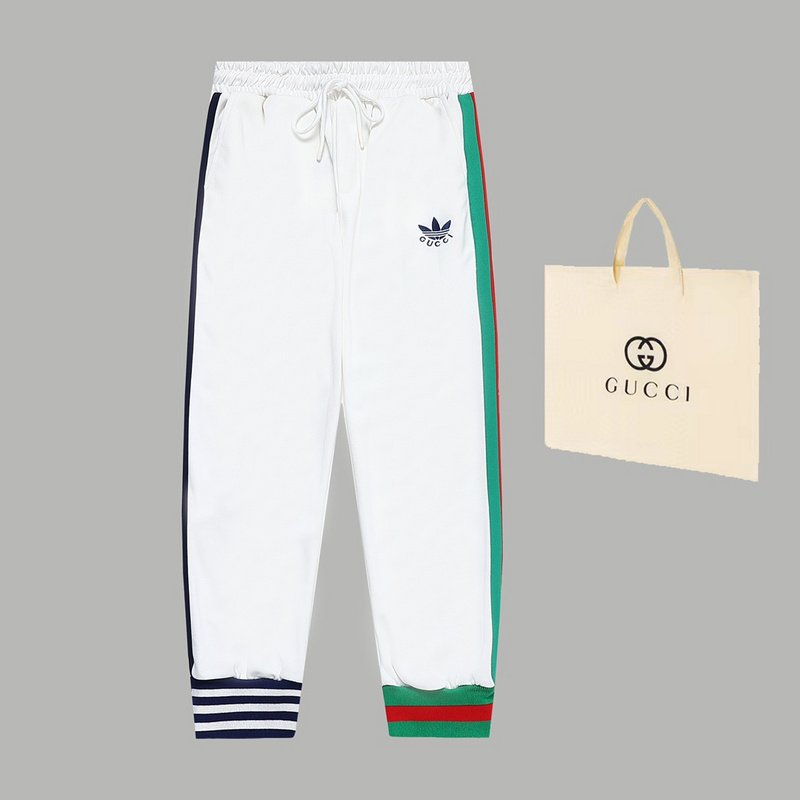 Штаны Gucci X Adidas Different Halves "White" фото № 4