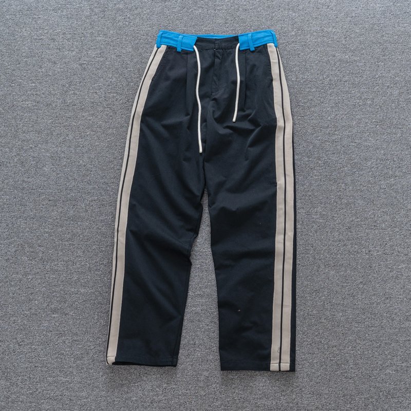 Штаны Palm Angels With Stripes On Shoelaces "Black/Blue" фото № 2