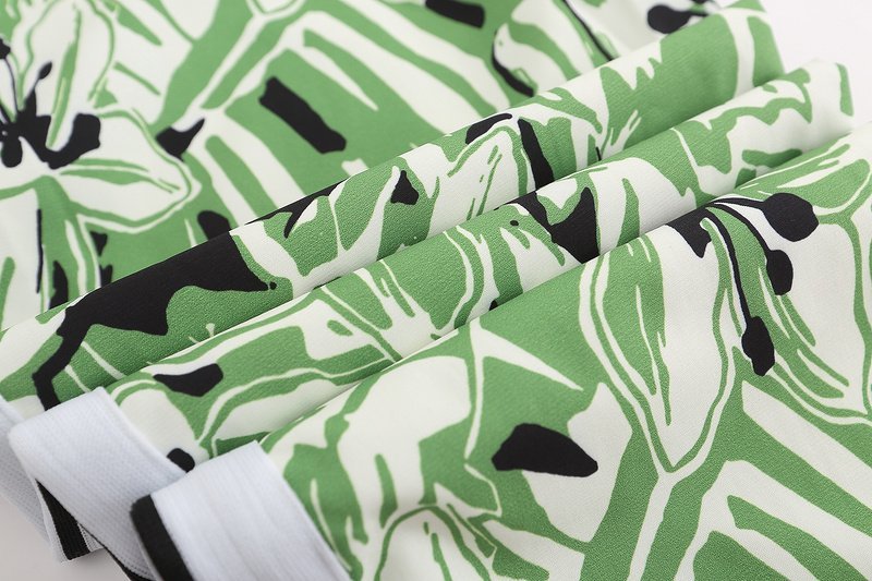 Штаны Palm Anges Lily Print - Straight "Green/White" фото № 2