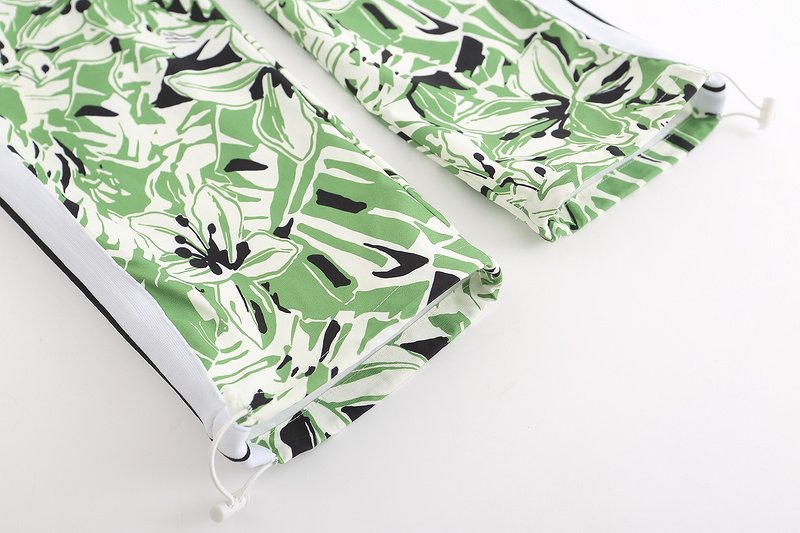 Штаны Palm Anges Lily Print - Straight "Green/White" фото № 4