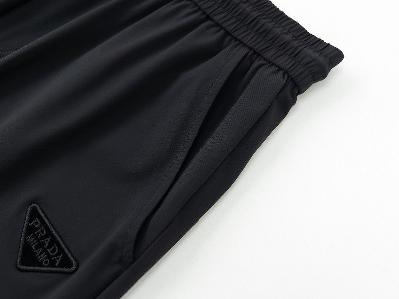 Штаны Prada With Triangular Insert Logo "Black" фото № 5