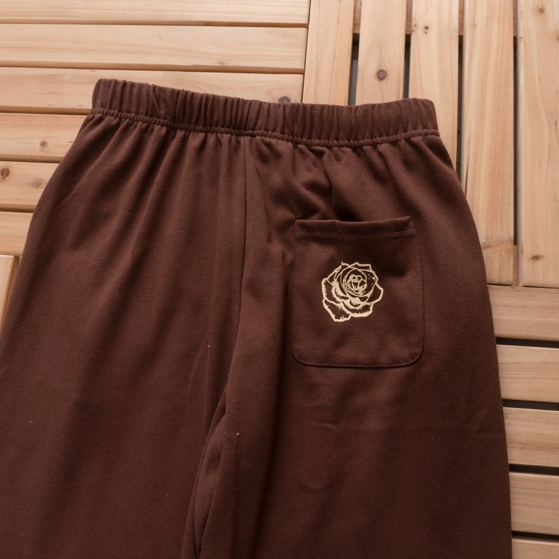 Штаны Youngla Logo And Eagle Print "Brown" фото № 2