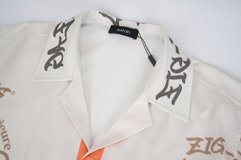 Рубашка Amiri Men Print And Edge Stripe Ornament "White" фото № 3