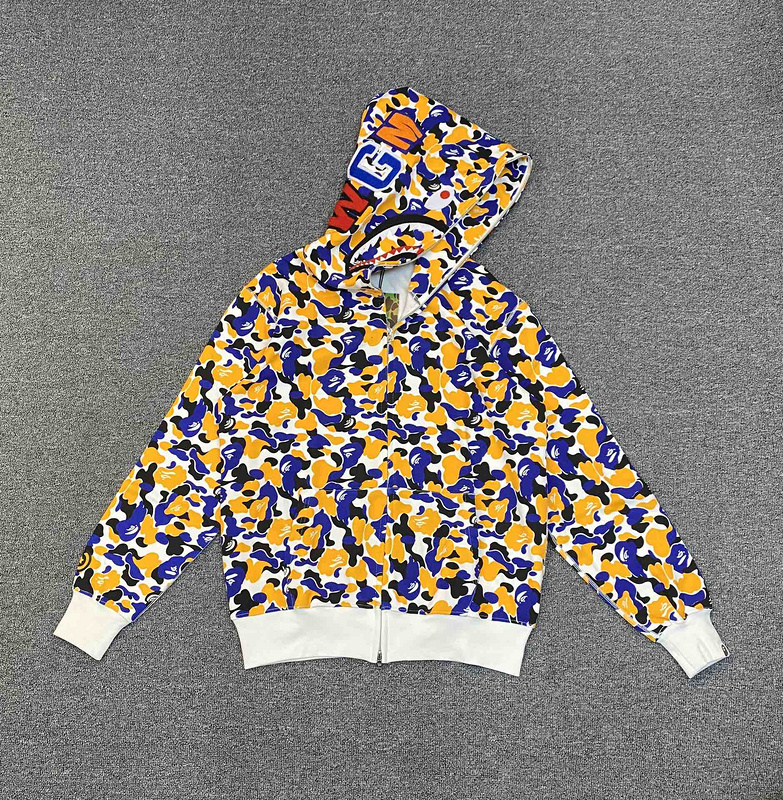 Худи A Bathing Ape Spotted With Hood ZIP "Orange/Blue" фото № 3