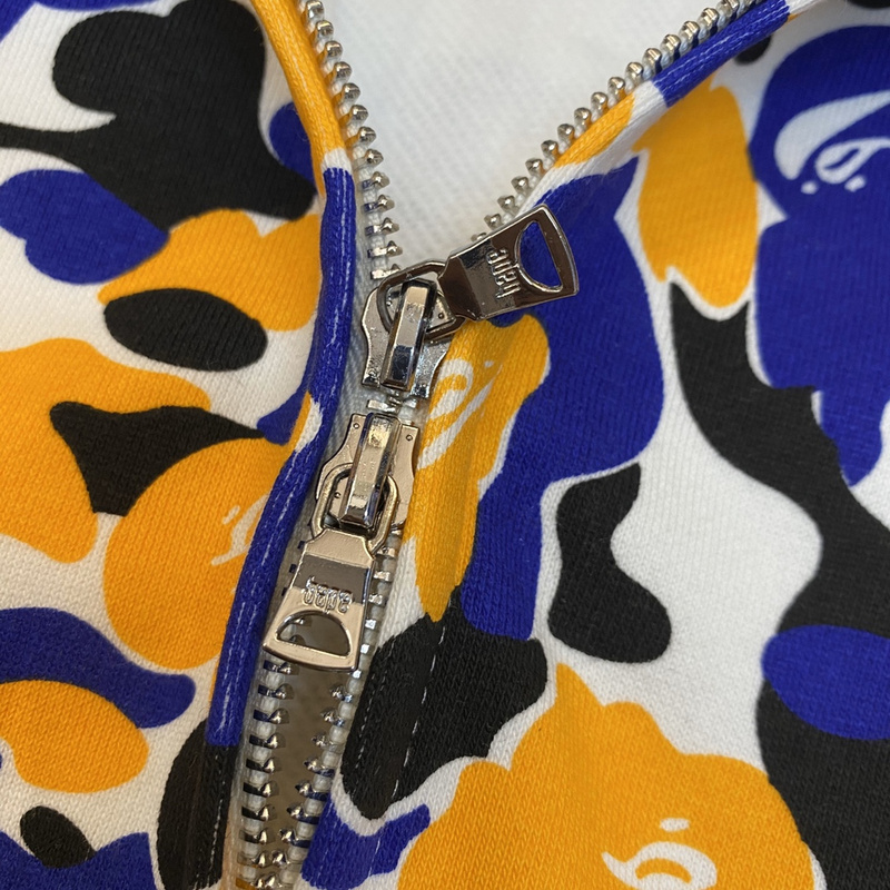 Худи A Bathing Ape Spotted With Hood ZIP "Orange/Blue" фото № 7
