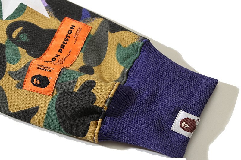 Худи A Bathing Ape Camouflage Style With Logo - ZIP "Blue/Green" фото № 2