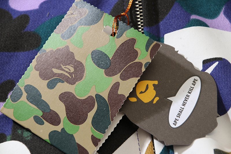 Худи A Bathing Ape Camouflage Style With Logo - ZIP "Blue/Green" фото № 8