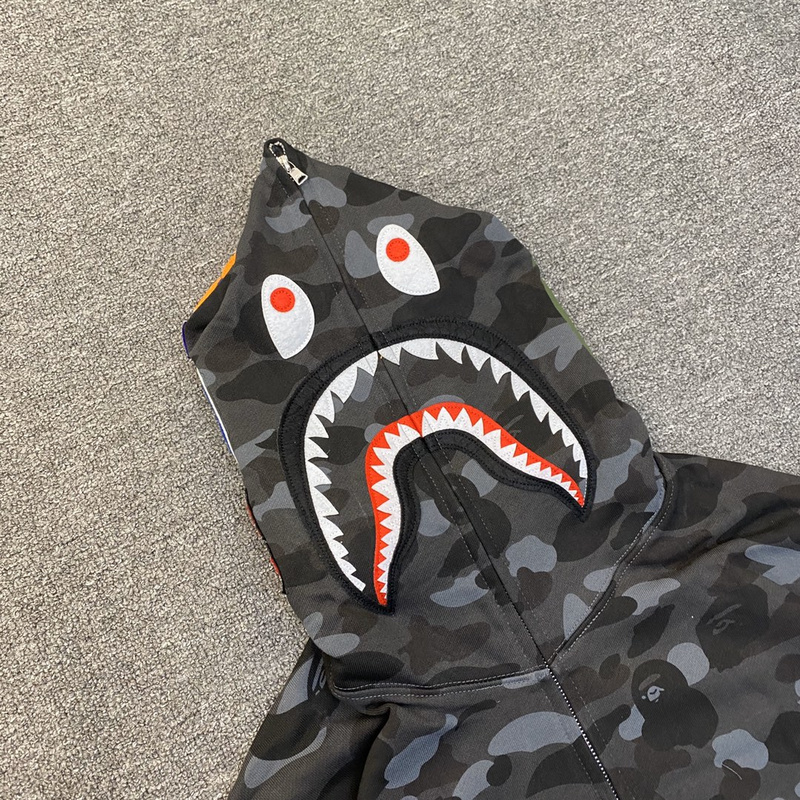 Худи A Bathing Ape Hood Mask ZIP "Gray" фото № 7