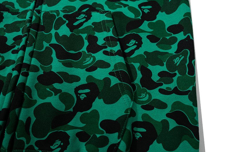 Худи A Bathing Ape Shark Black Spots Zip "Green" фото № 3