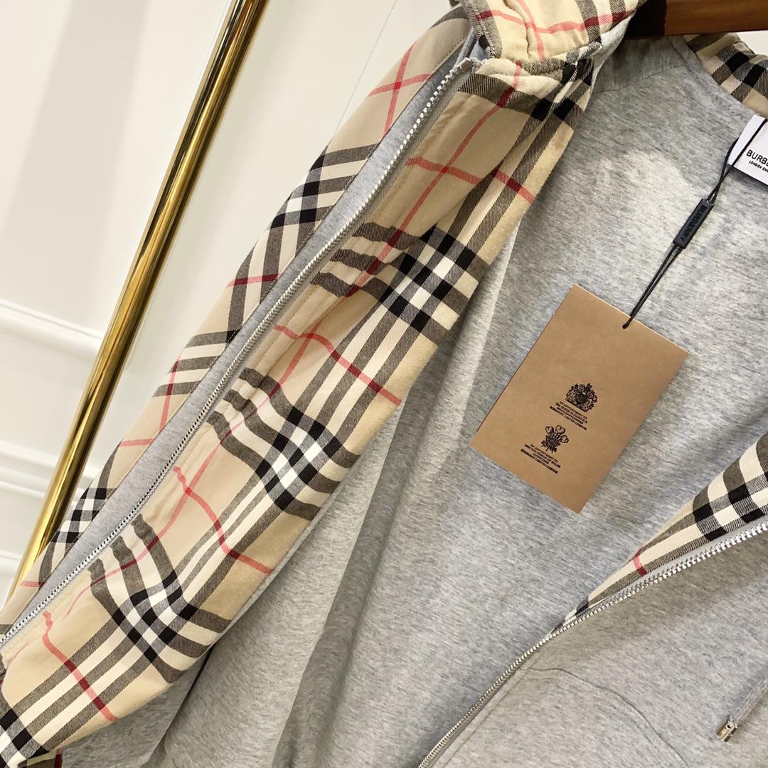 Худи Burberry Frontside Dark Gray Logo BT Checked "Gray" фото № 5