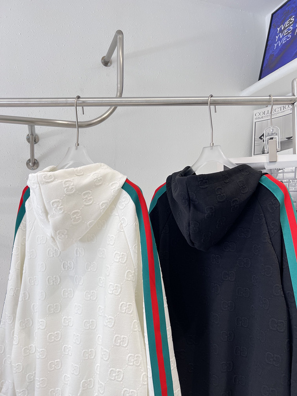 Худи Gucci With Stripes On The Sleeves ZIP "Black" фото № 5