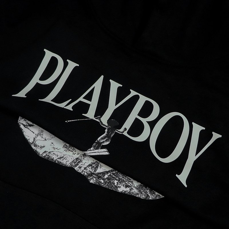 Свитшот Playboy Logo Inscription With Skier "Black" фото № 3