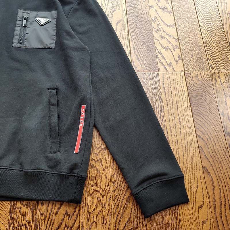 Худи Prada Leather Pocket With Logo "Black" фото № 4