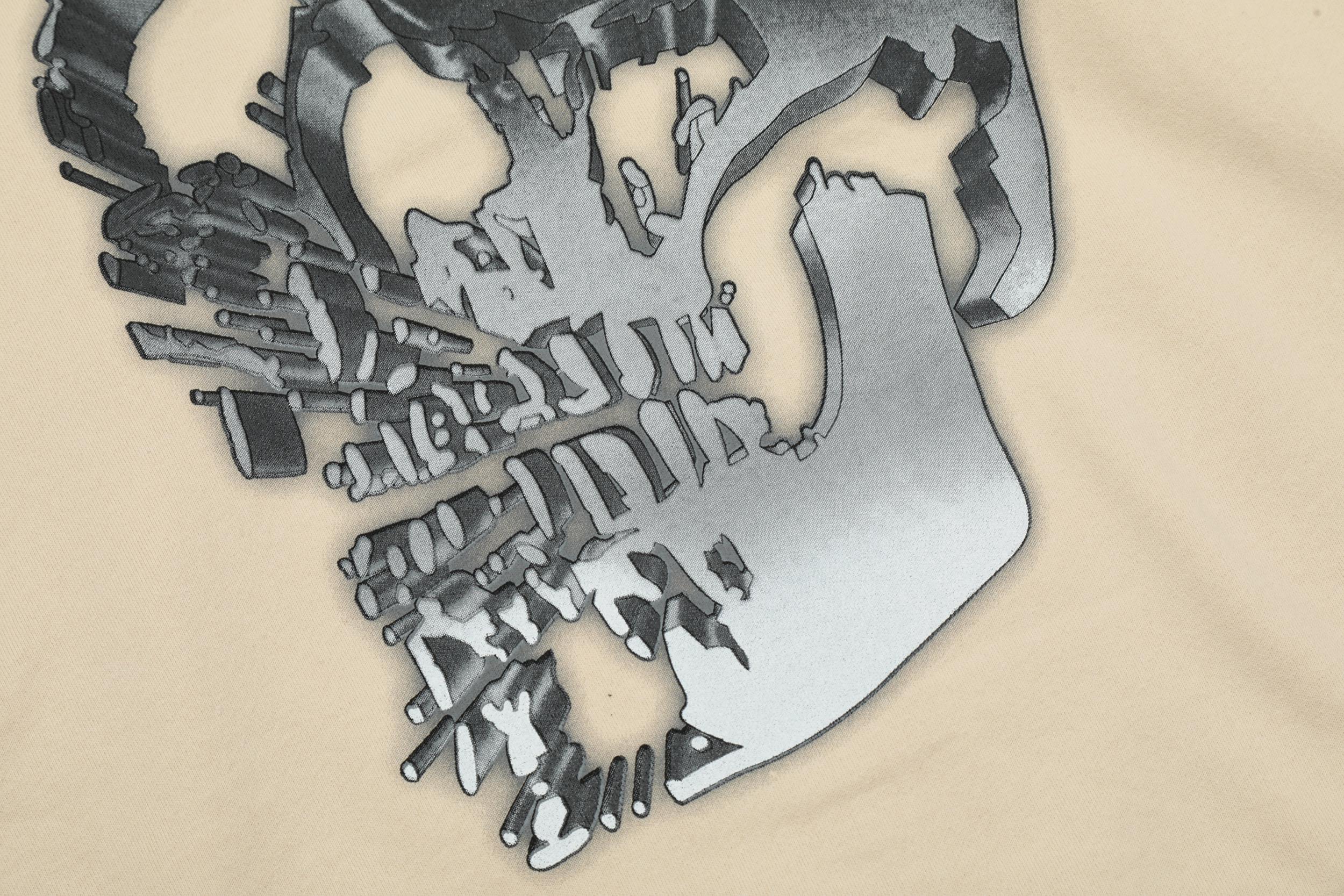 Худи Revenge Skull Back "Beige" фото № 7