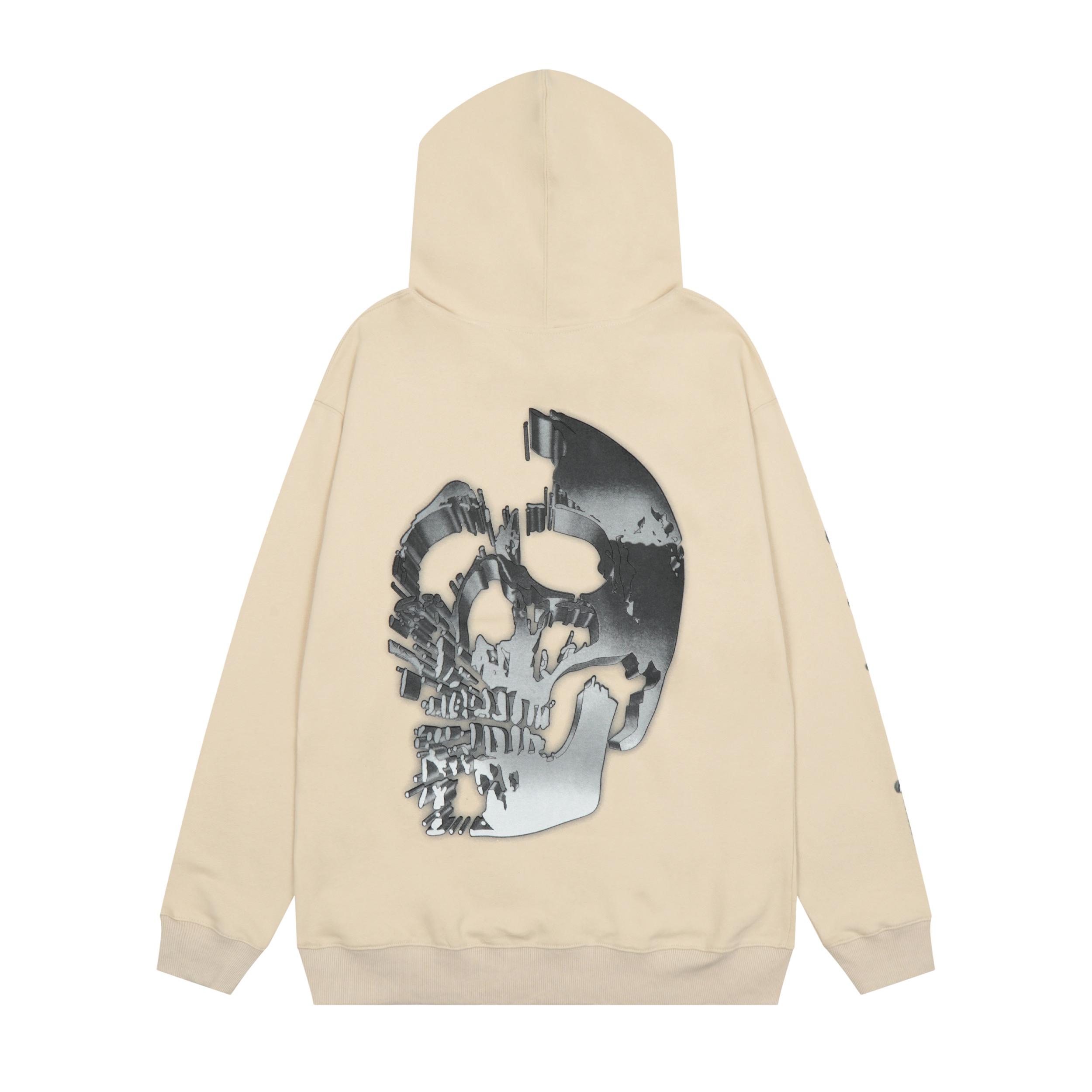 Худи Revenge Skull Back "Beige" фото № 6