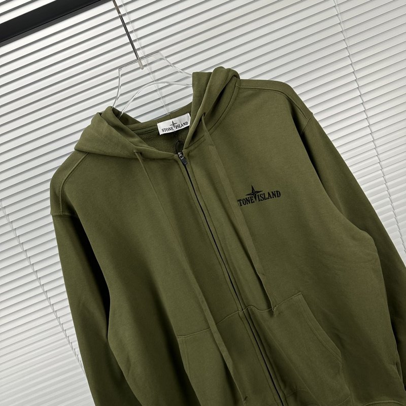 Худи Stone Island With Logo Brand - ZIP "Green" фото № 3