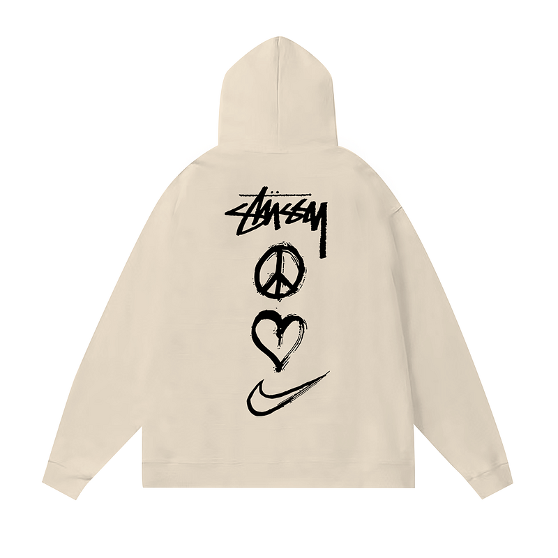Худи Stussy X Nike Three Emblems "Beige" фото № 2