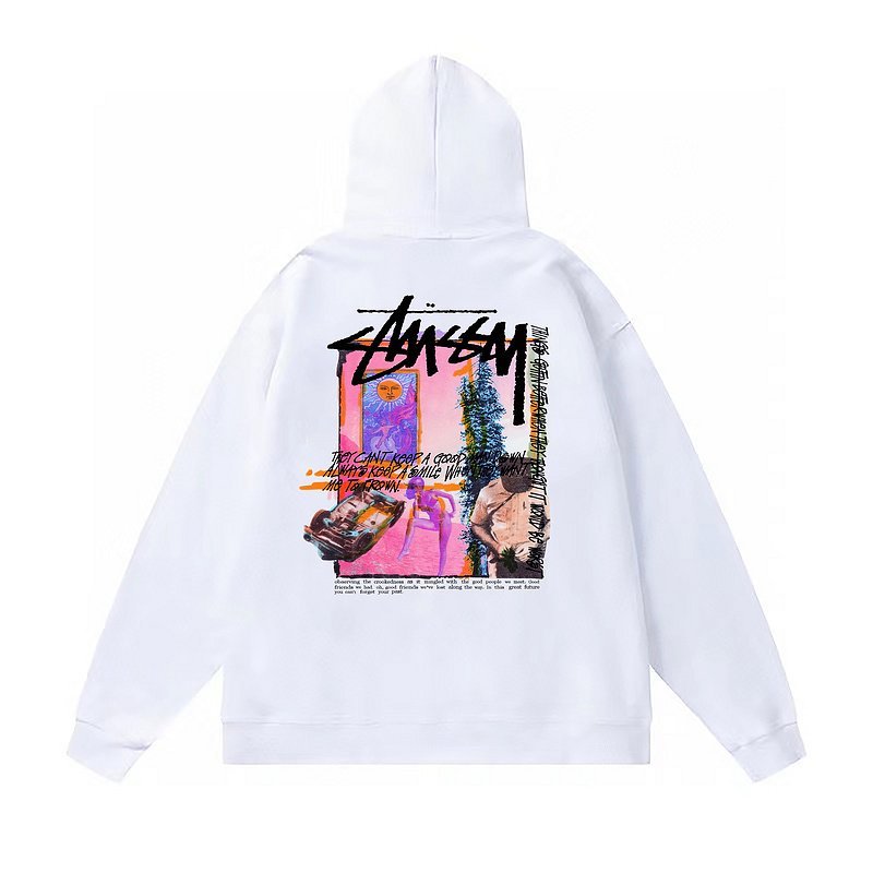 Худи Stussy With Painting On The Back "White" фото № 2