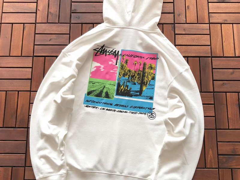 Худи Stussy Colorful Scenery Print "White/Pink" фото № 2