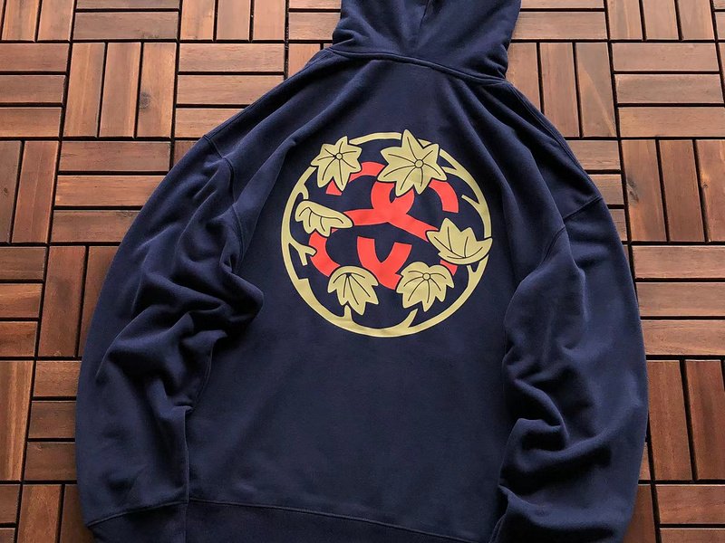 Худи Stussy Circle With Logo Letter And Leaves "Blue" фото № 2