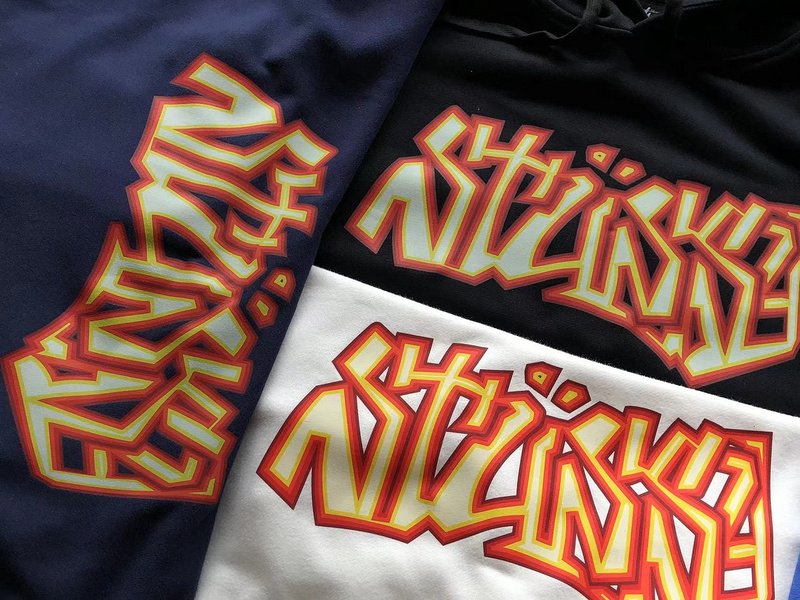 Худи Stussy Logo Inscription From Colorful Lines "Black" фото № 3