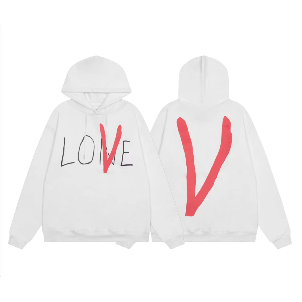 Худи Vlone Simple Red-V-Lone "White" фото № 7