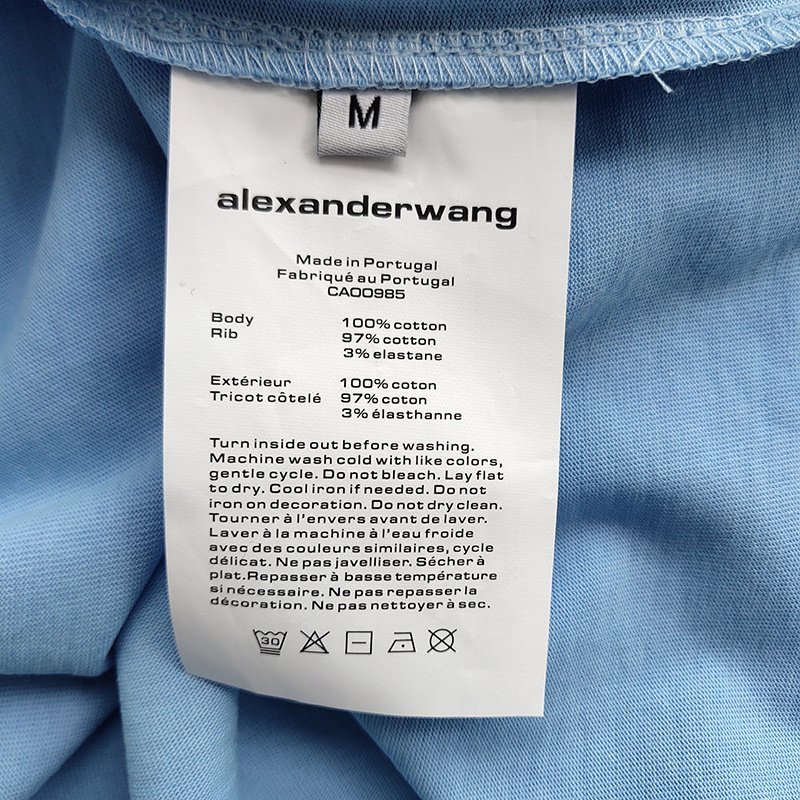 Лонгслив Alexander Wang With Plain Logo Lettering "Blue" фото № 9