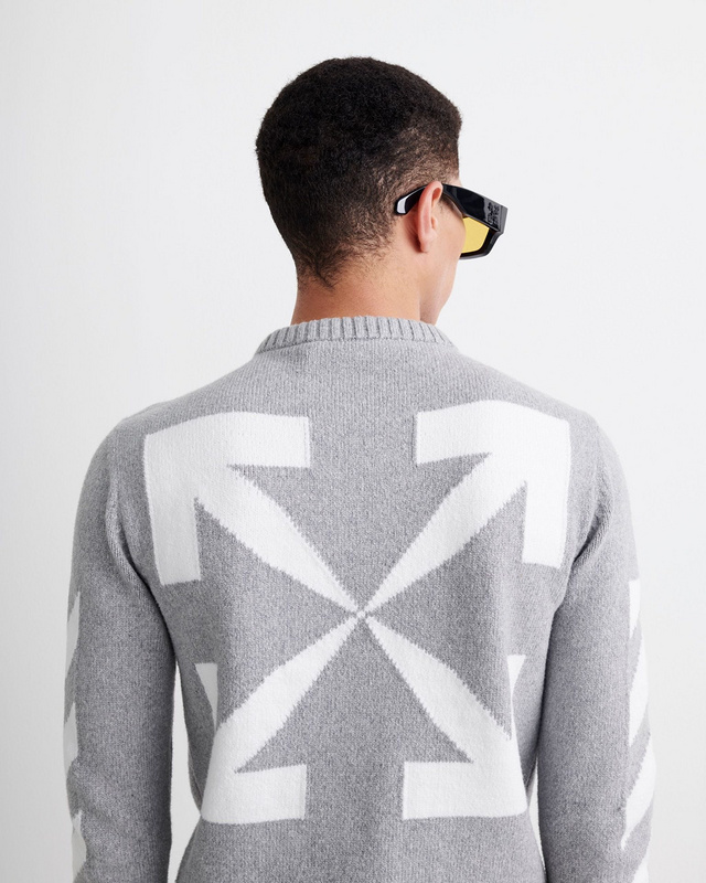 Лонгслив Off White Striped Sleeves "Gray" фото № 3