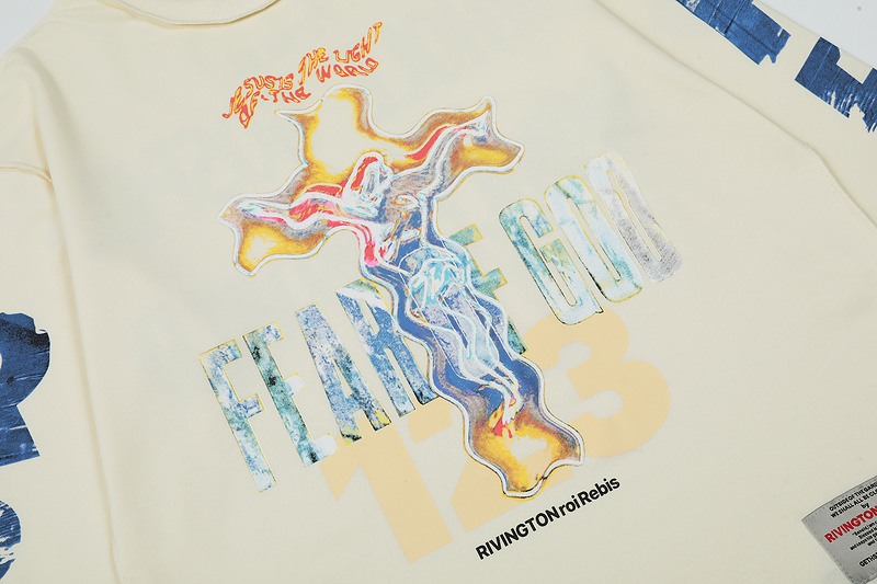 Лонгслив Rrr123 X Fear Of God With Logo "Beige" фото № 5