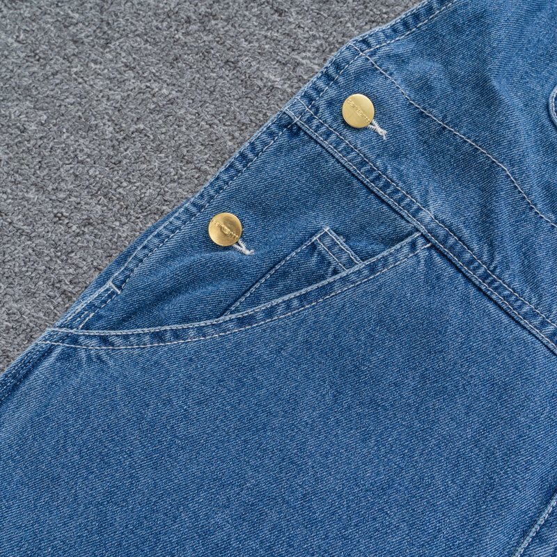 Джинсовый Комбинезон Carhartt With Logo "Blue" фото № 3