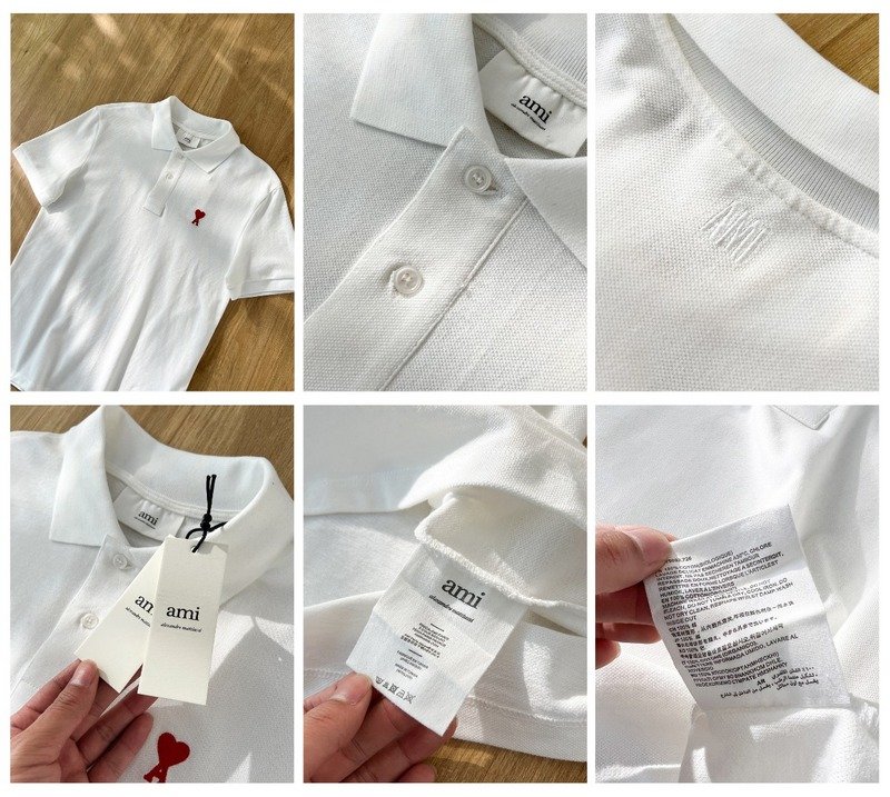 Поло Amiri Red Logo "White" фото № 2