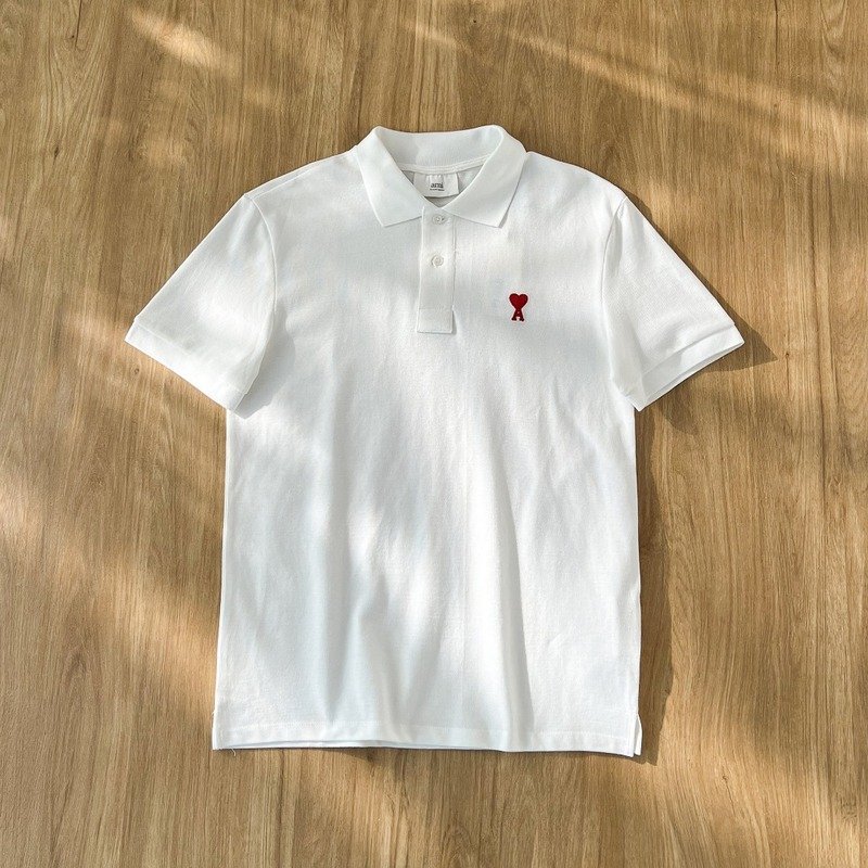 Поло Amiri Red Logo "White" фото № 3