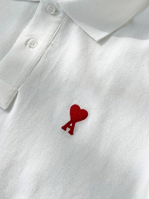 Поло Amiri Red Logo "White" фото № 6