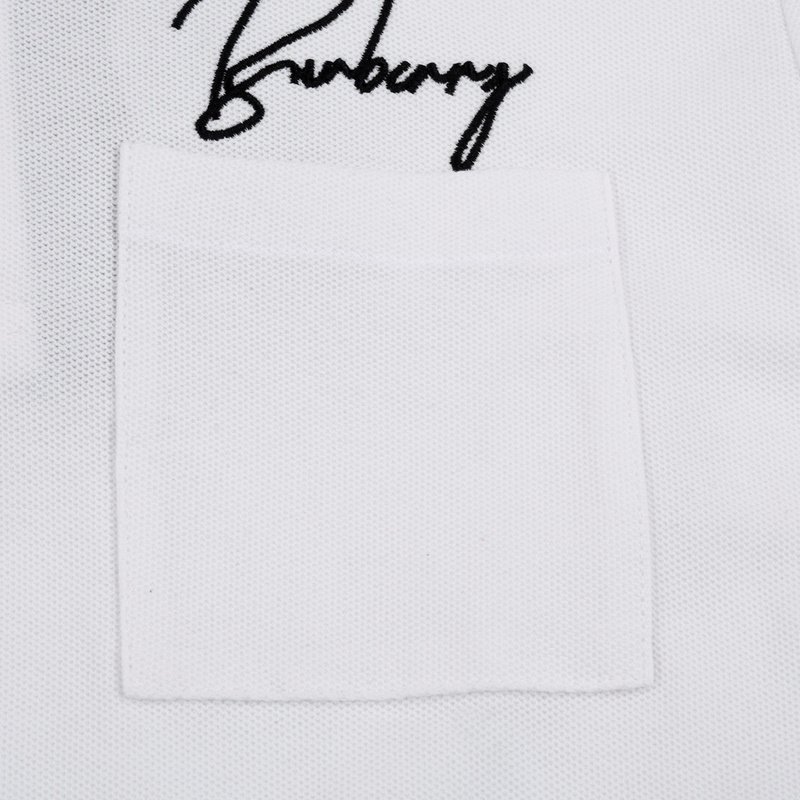 Поло Burberry With Beautiful Text Logo "White" фото № 5