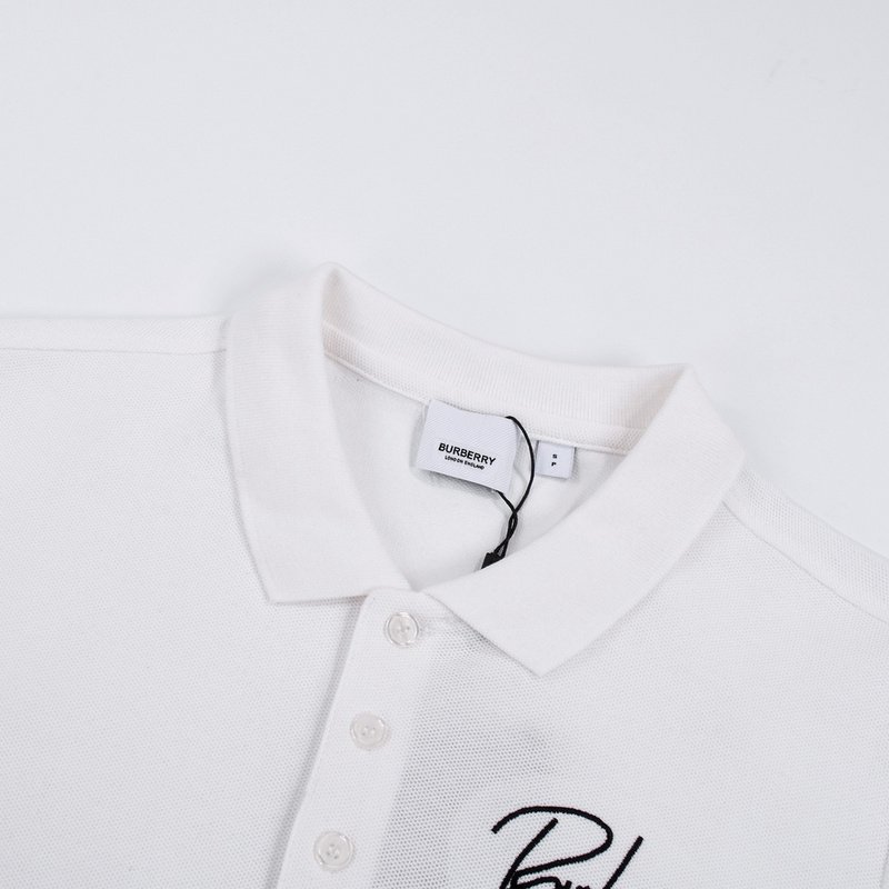 Поло Burberry With Beautiful Text Logo "White" фото № 7
