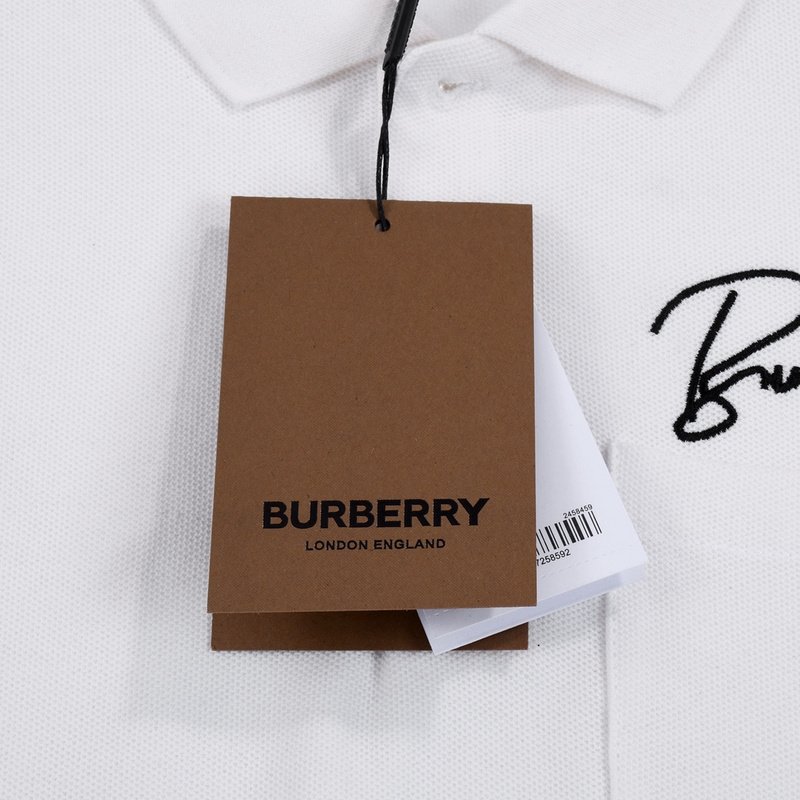 Поло Burberry With Beautiful Text Logo "White" фото № 2