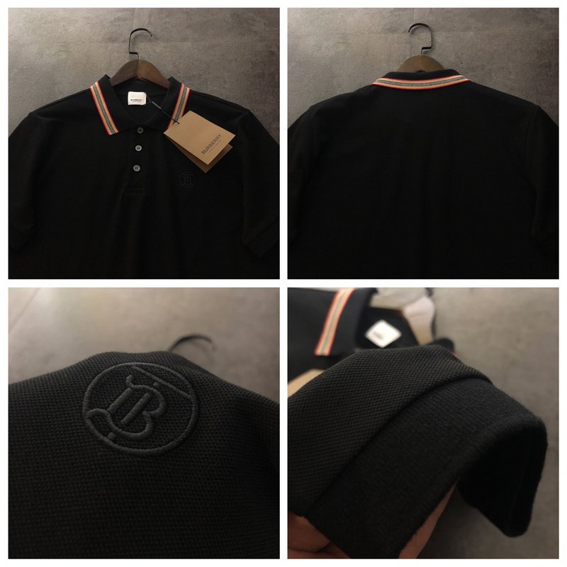 Поло Burberry With A Logo Stamp "Black" фото № 2