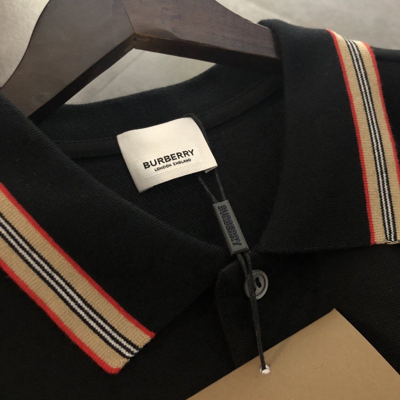 Поло Burberry With A Logo Stamp "Black" фото № 5