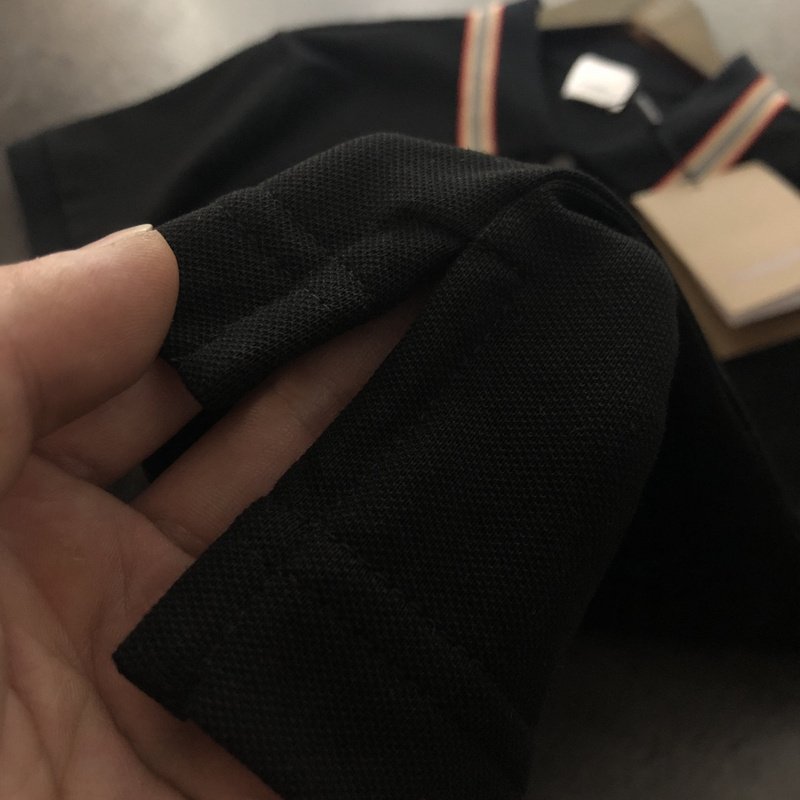 Поло Burberry With A Logo Stamp "Black" фото № 8