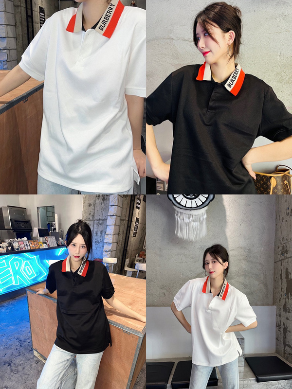 Поло Burberry Red Collar "Black" фото № 2