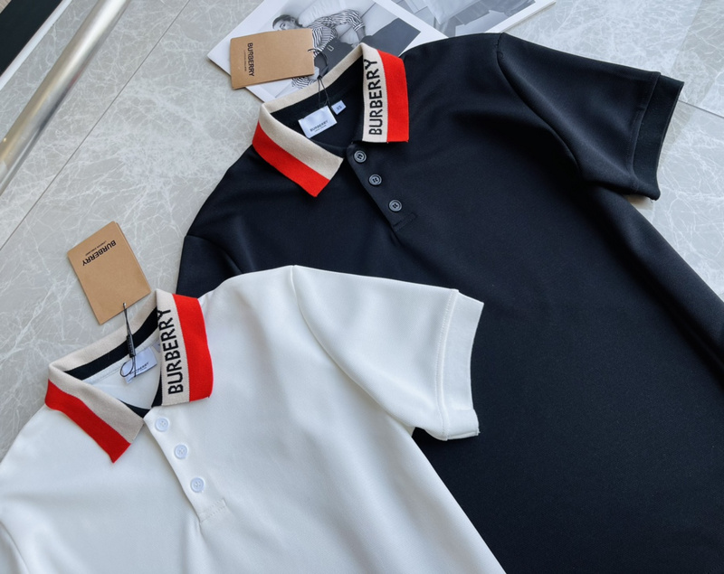 Поло Burberry Red Collar "Black" фото № 5