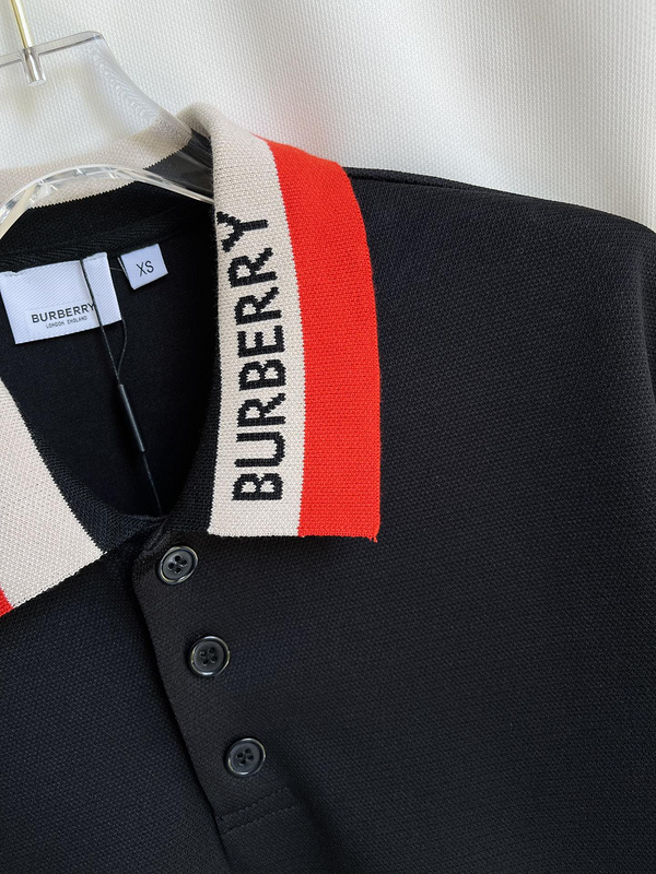 Поло Burberry Red Collar "Black" фото № 3