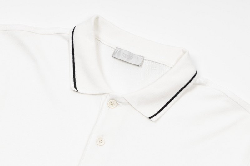 Поло Dior With Bee Embroidery "White" фото № 6