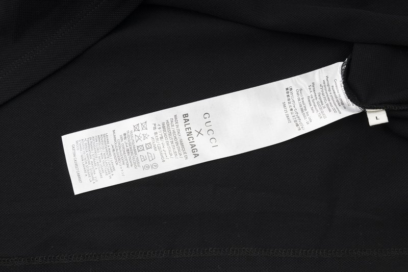 Поло Gucci X Balenciaga Regular With Logo "Black" фото № 8