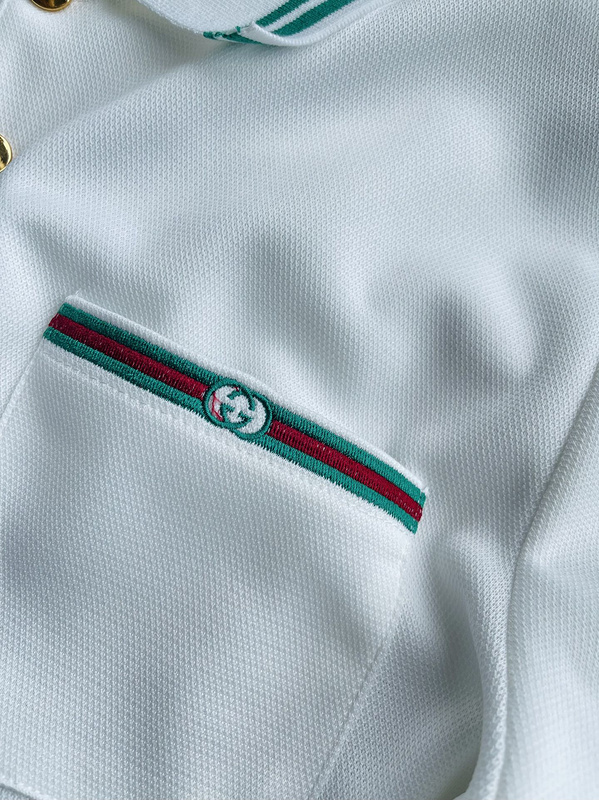Поло Gucci Gold Buttons "White" фото № 4