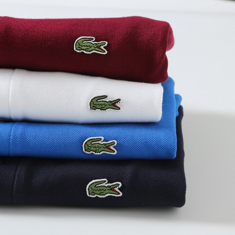 Поло Lacoste Cotton With Crocodile Logo "Red" фото № 3