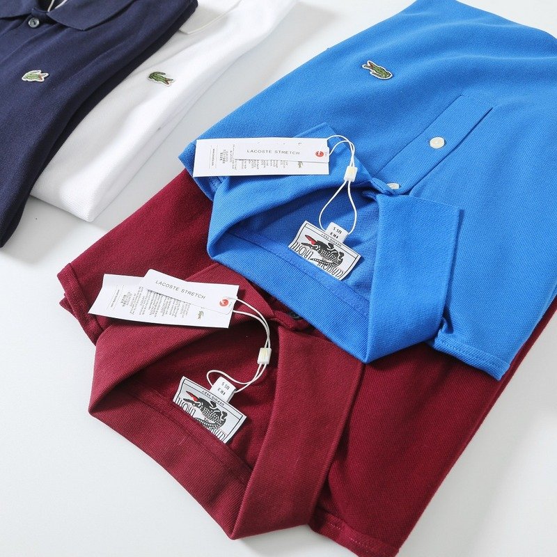 Поло Lacoste Cotton With Crocodile Logo "Red" фото № 4